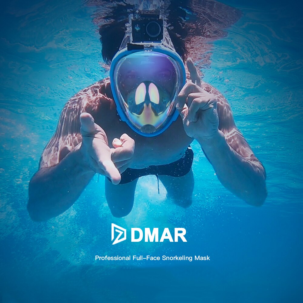 Diving Mask Underwater Anti fog panoramic Fold Electroplate Full Face Snorkel Mask Swimming Mask Snorkeling Mask Scuba Glasses