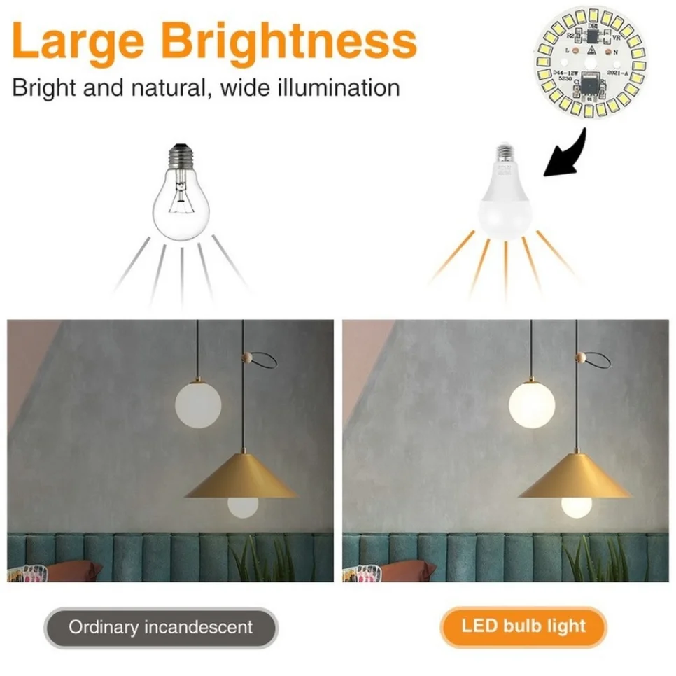 Puce LED pour ampoule 3W 5W 7W 9W 12W 15W SMD 2835 puces d'ampoule rondes LED perles lumineuses AC 220V-240V puce d'ampoule de projecteur d'éclairage
