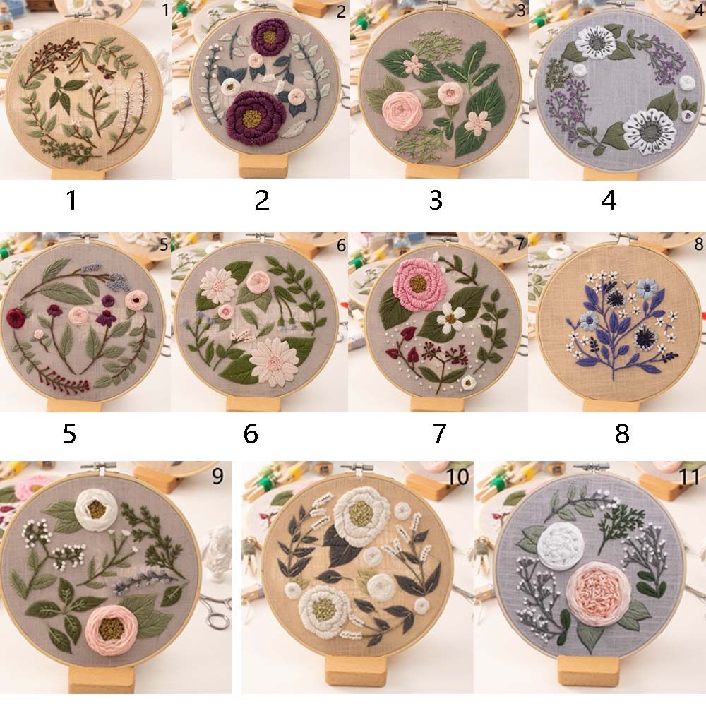 Bastidor Para punzón, herramientas de costura, ornamento, Kits de manualidades de costura, hilo de aguja, aro de bordado, Kits de bordado DIY