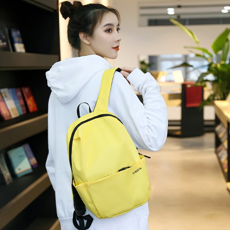 Mini backpack bag original 10/15L outdoor colorful sports chest bags travel backpack large capacity College ins bag neutral