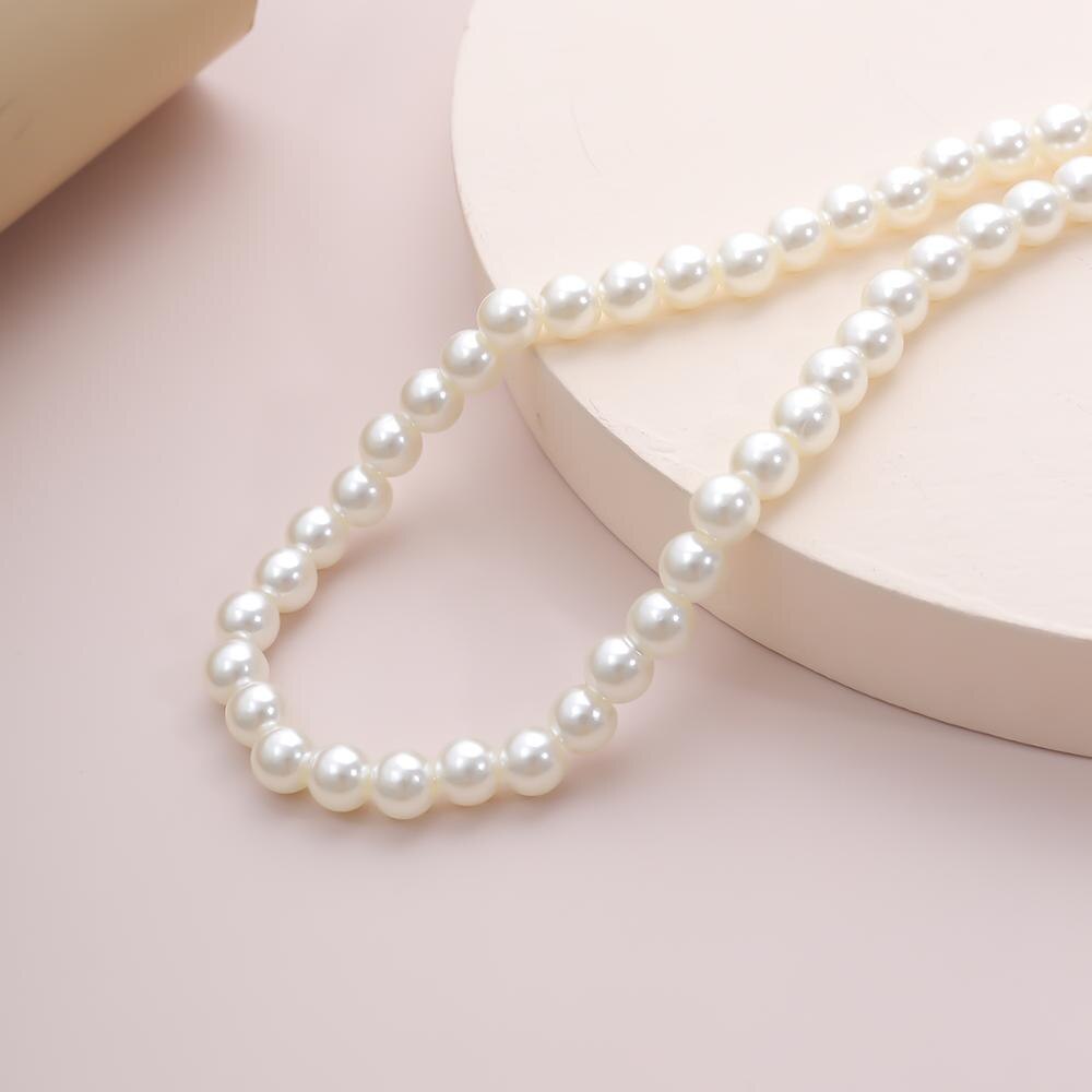 Ingesight. Z Koreaanse Elegante Imitatie Parel Choker Ketting Kraag Eenvoudige Minimalistische Sleutelbeen Ketting Kettingen Voor Vrouwen Sieraden