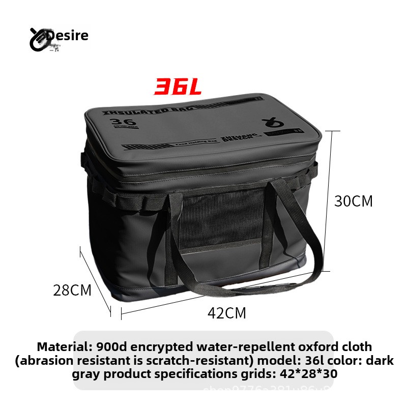 Caja de almacenamiento de alimentos calientes y fríos térmicos para exteriores de 20-36L, bolsa térmica para Picnic a prueba de fugas, bolsas de almacenamiento enfriadoras para bebidas y alimentos para acampar: Gris