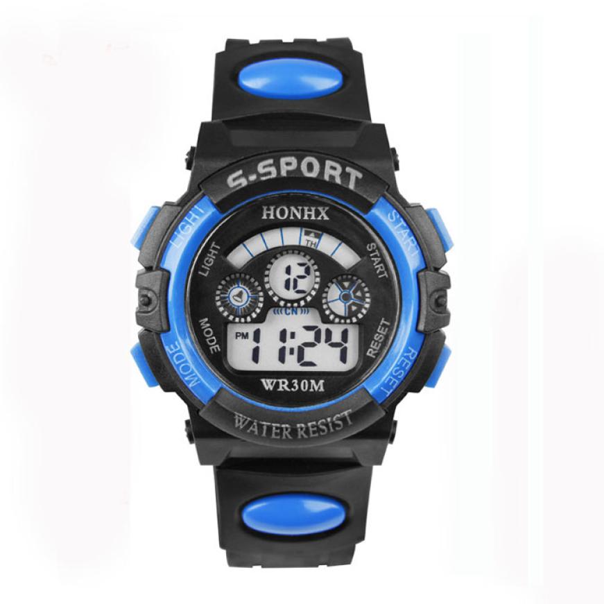 Waterdichte Kinderen Jongens Horloges Led Digitale Multifunctionele Waterdichte Horloges Outdoor Sport Horloges Voor Kinderen Jongen Meisjes: Blue