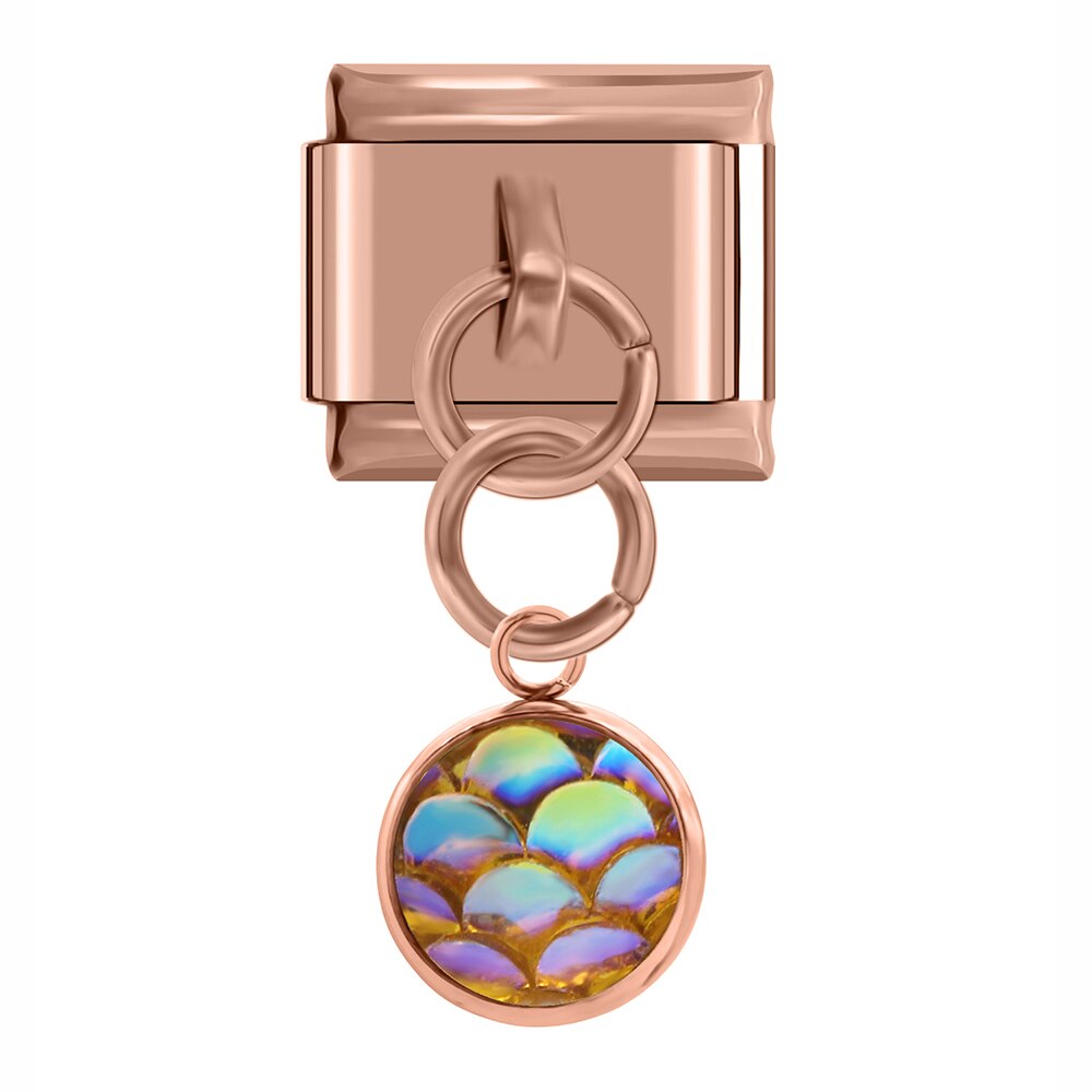 Hapiship Original Daisy Round Fish Scales Rose Italian Charm Fit 9mm Stainless Steel Bracelet DIY Making Jewelry DJ309: L4