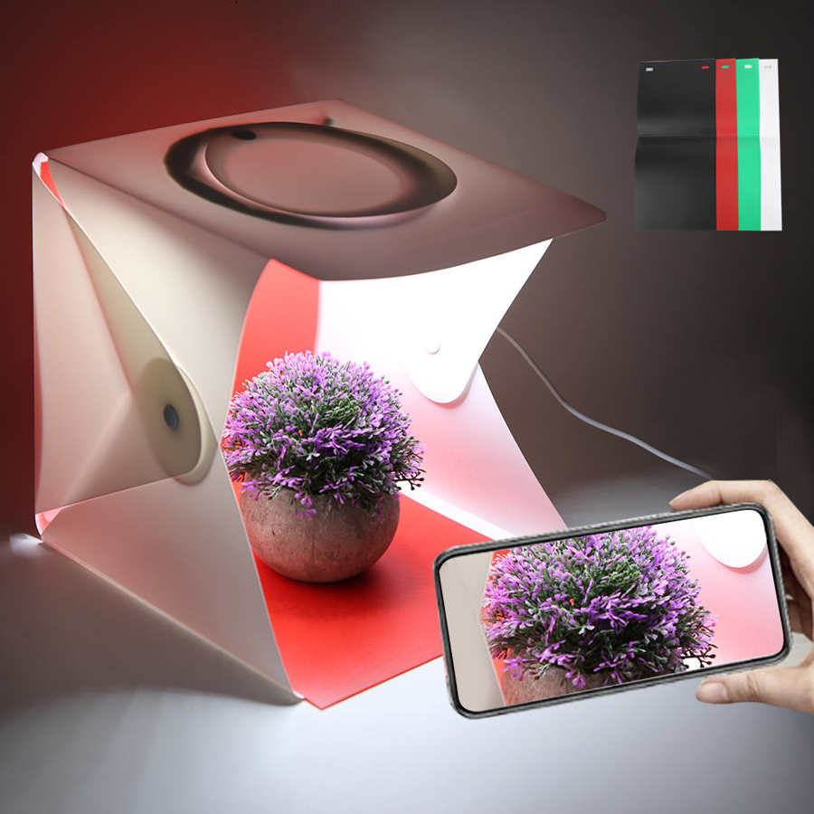 Mini Ring Light Folding Lightbox Photo Box LED Photography Studio Camera Shooting Tent light box