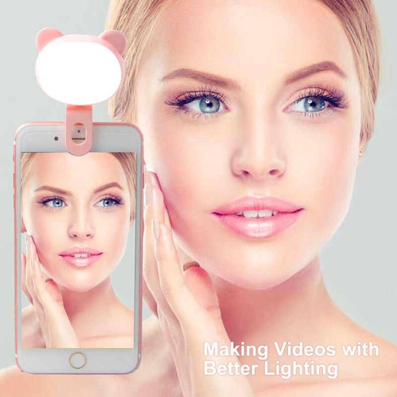 Selfie Ring Licht Voor Camera, Oplaadbare Clip Op Selfie Led Camera Light Voor Iphone,Ipad,Samsung, tablet, Laptop