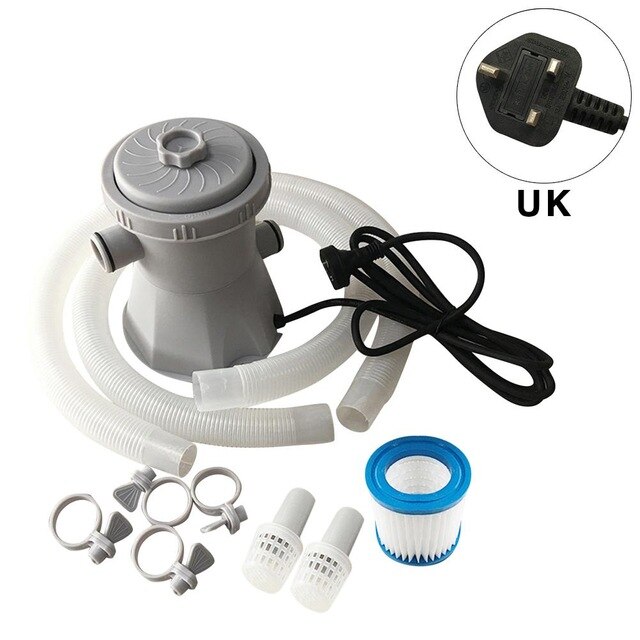 Eu/Us/Uk Plug 330 Gal Verwijderbare Elektrische Zwembad Filter Pomp Circulerende Filter Kit Peddelen Water Zwembad pomp Water Schoner: UK Plug