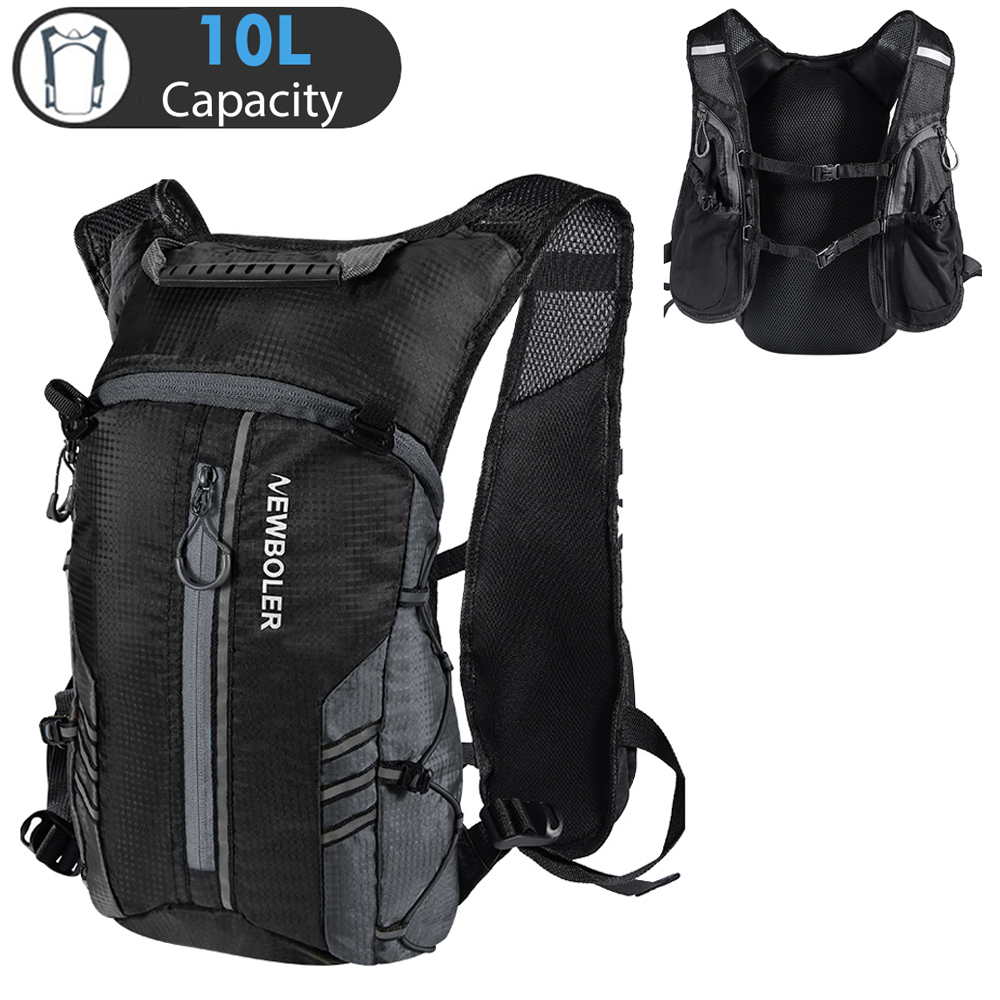 Newboler outdoor ademende sporttas, fietsrugzak met vochtinbrengende eigenschappen, reisrugzak, wandelrugzak 10l -rugzak, racefietsrugzak: Witte kleur