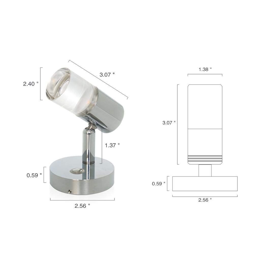 Adjustable 12/24V LED Caravan Spot Reading Light Touch Switch RV Camper Interior Light Car Lamp