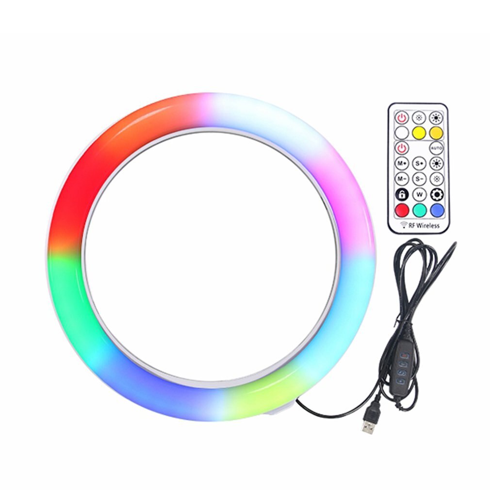 10 Cal płaski pierścień światła Selfie uroda fotografia telefon komórkowy na żywo światło siedem kolorów temperatury RGB wypełnić światło: lekki zdalny