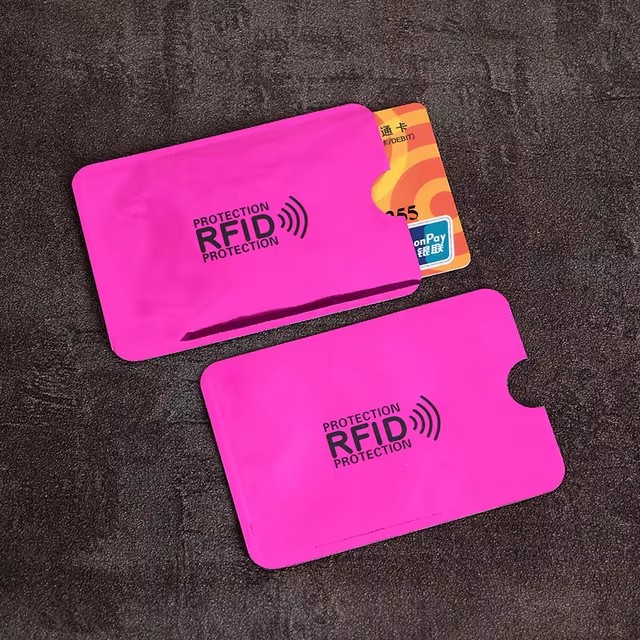 Fundas protectoras para tarjetas bancarias de crédito con bloqueo RFID de Color, tarjetero antiescaneo de papel de aluminio, funda para guardar tarjetas de Control de acceso, 10 Uds.: YELLOW