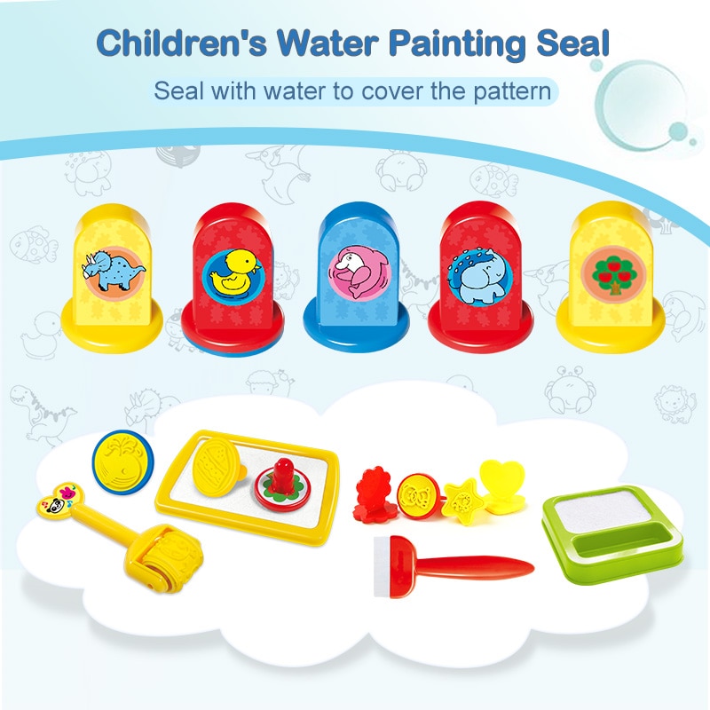 Kids Water Painting Seal Stamp Roller Stamp Magic Pens Water Drawing Accessories Painting Toys Educational Toy Children