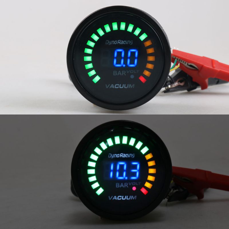2 " 52mm universal bil vakuummåler bar meter 12v blå digital led trykmåler  x4yd