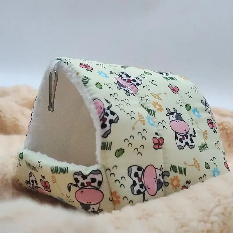 Cómoda casa para hámster, estera cálida, cama para dormir de animales pequeños, nido de conejillo de indias suave, Mini jaula para conejo, estera de ardilla: XL / Gris claro