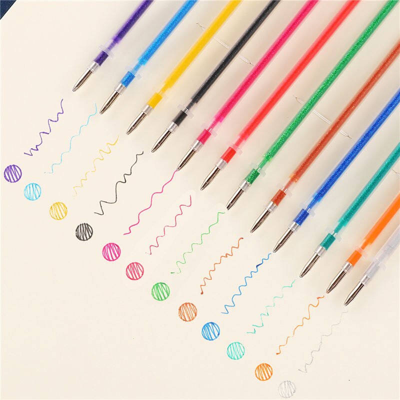 0,5 mm 100 Farben Kugelschreiber Fluoreszierende Minen Farbblitzstift Glatte Tinte Malerei Graffiti Stifte Studentenbriefpapier 04116