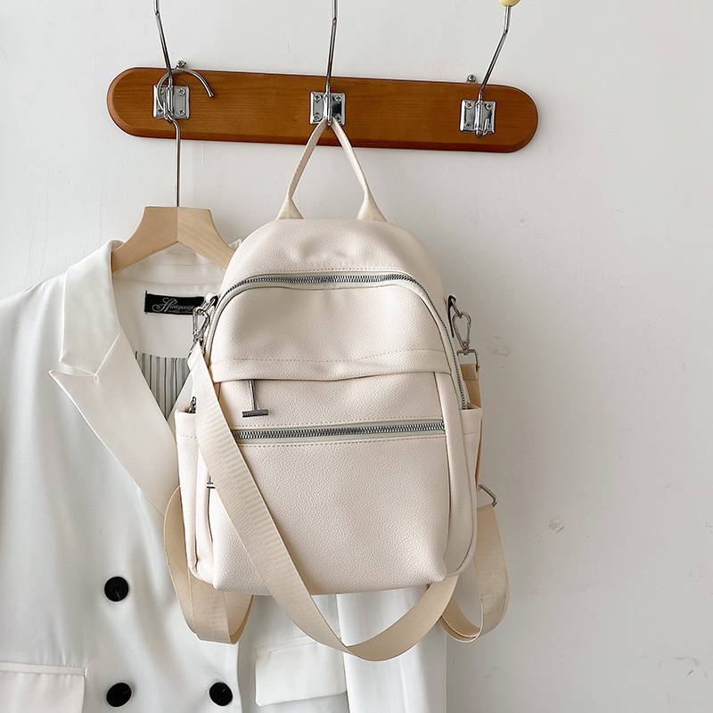 Kvinnor ryggsäck multifunktion resväska kvinnlig laptopväska med stor kapacitet ledig skolryggsäckar för flickor bokväska: Vit