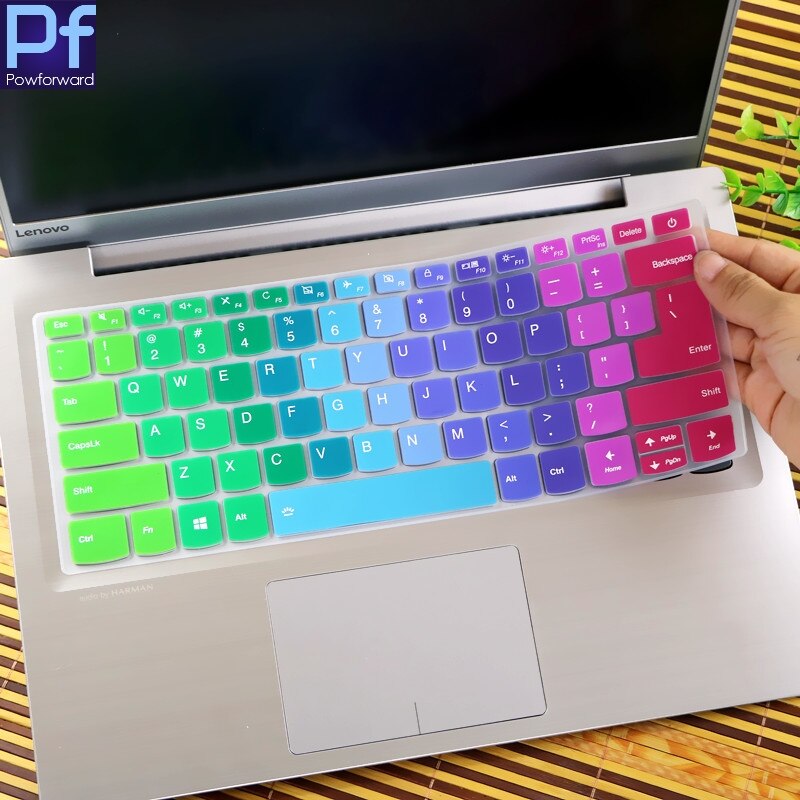 Laptop Keyboard Cover Skin Protector for Lenovo Ideapad S340 14" - Ultra-thin Silicone, Waterproof, Dustproof: Rainbow
