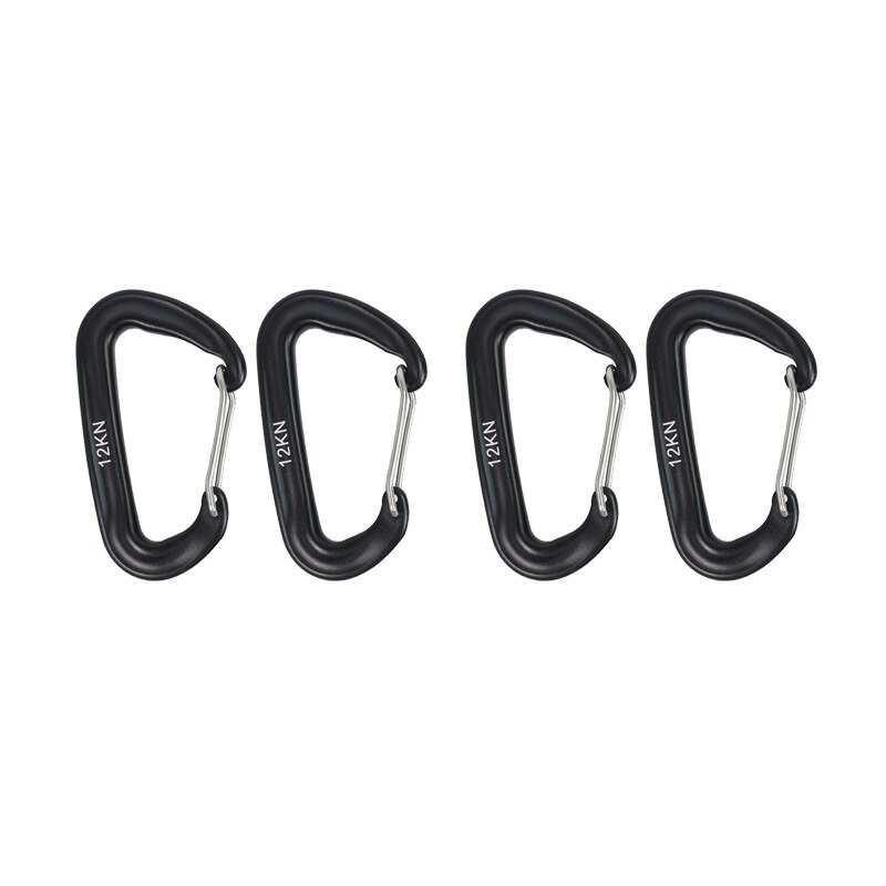 1pcs Carabiner Rock High-strength Aluminum Alloy D-ring Screw Climbing Accessories Tent Accessories Easy Open and Close: Black