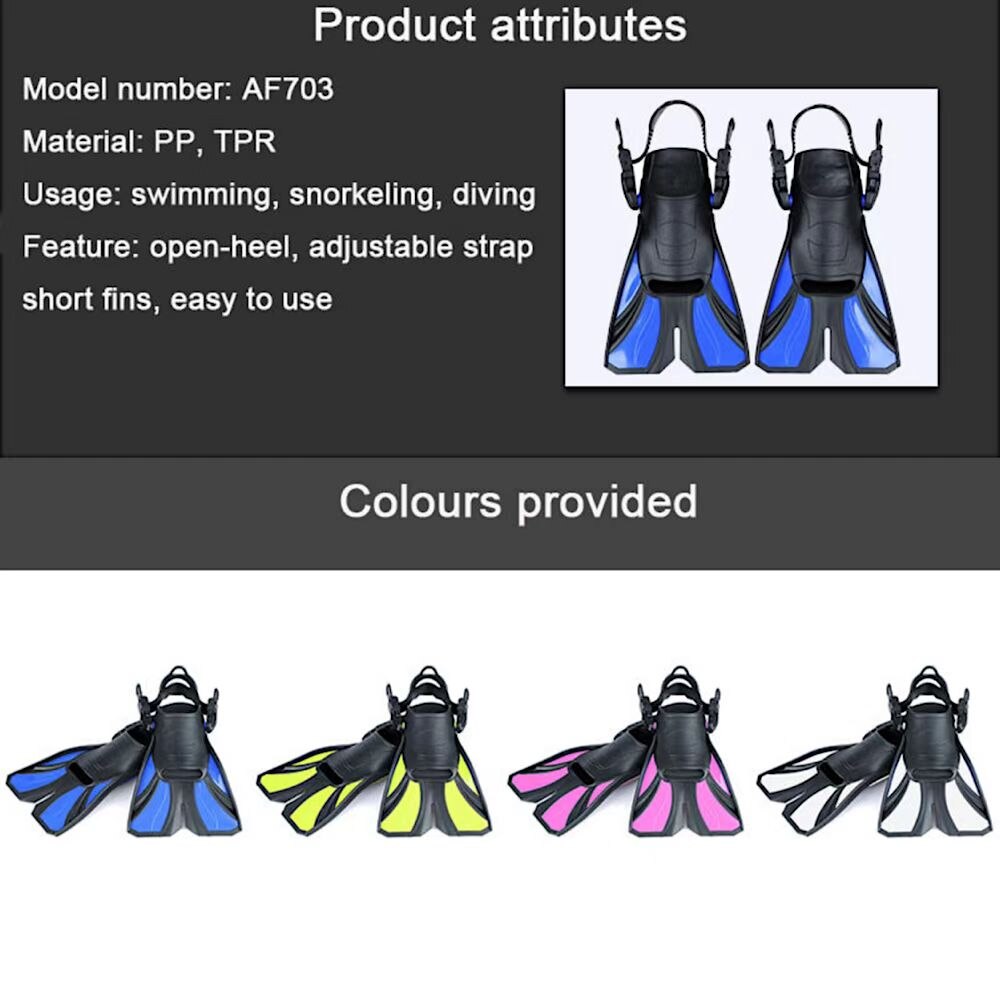 Adulte Réglable Plongée Natation Palmes Snorkel Pied Plongée Palmes Débutant Sports Nautiques Équipement De Plongée Portable
