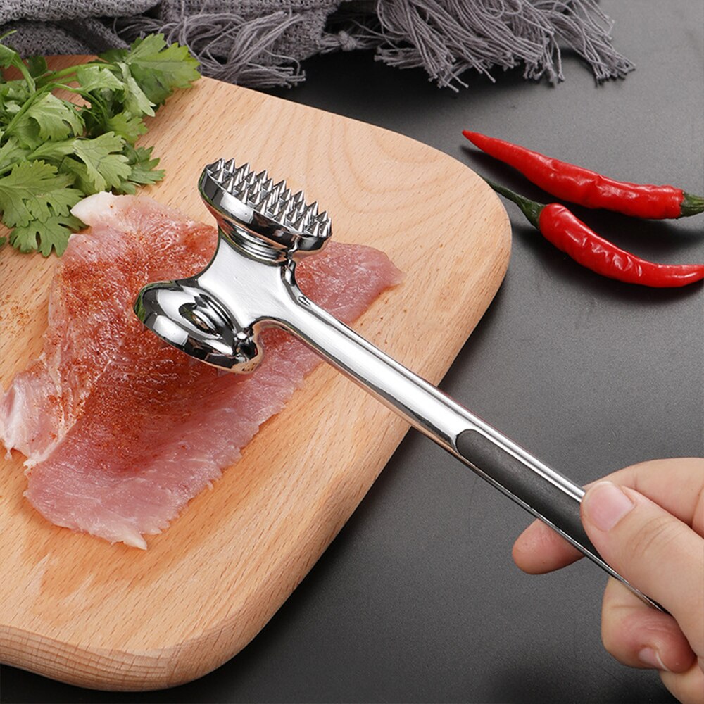 Maillet à viande en acier inoxydable, outil de cuisine pour attendrir le Steak et le bœuf