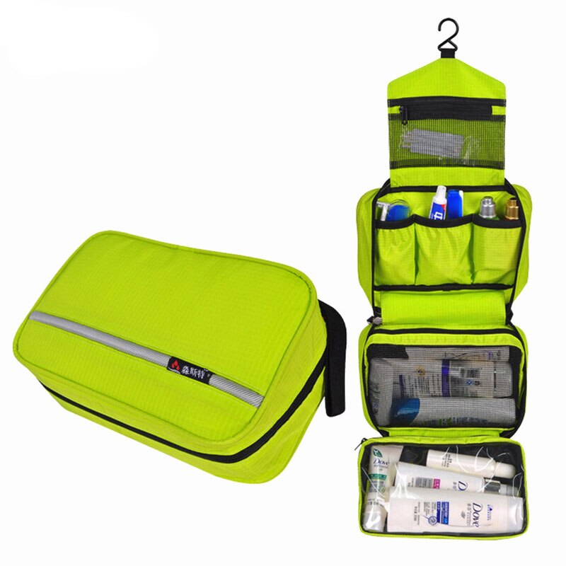 Klsyanyo Multi-funktionale Wasserdichte Kompakt Hängen Kosmetische Reisetasche Toiletry Neceser Waschen Tasche Make-Up Necessaire Organizer: Grass green