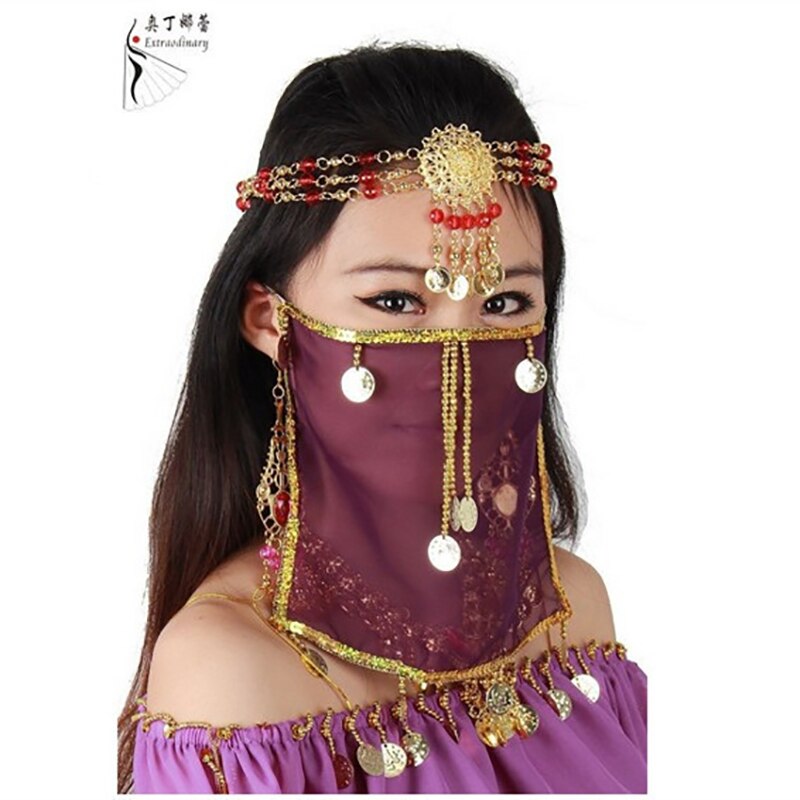 Dancewear Performance Belly Outfit Sequin Accessory for Ladies Belly Dance Veil #B08
