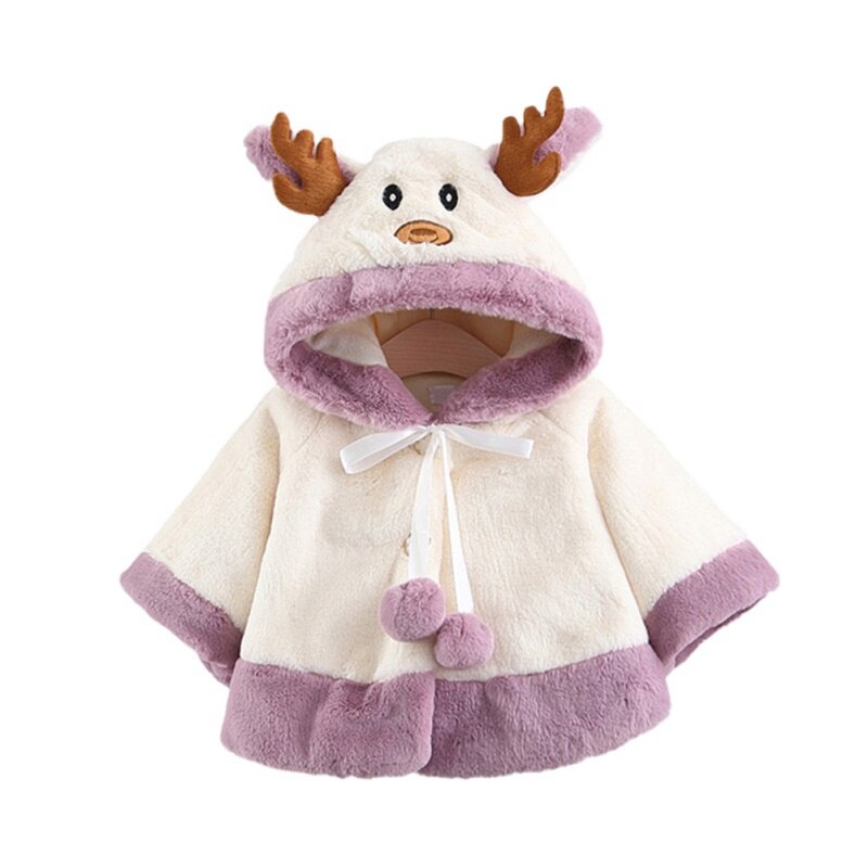 Baby Mädchen Cartoon Mantel Verdicken Plus Fleece Mit Kapuze Nette Deer Langarm Warme Outwear Winter Kleidung: a2 / 6-12M