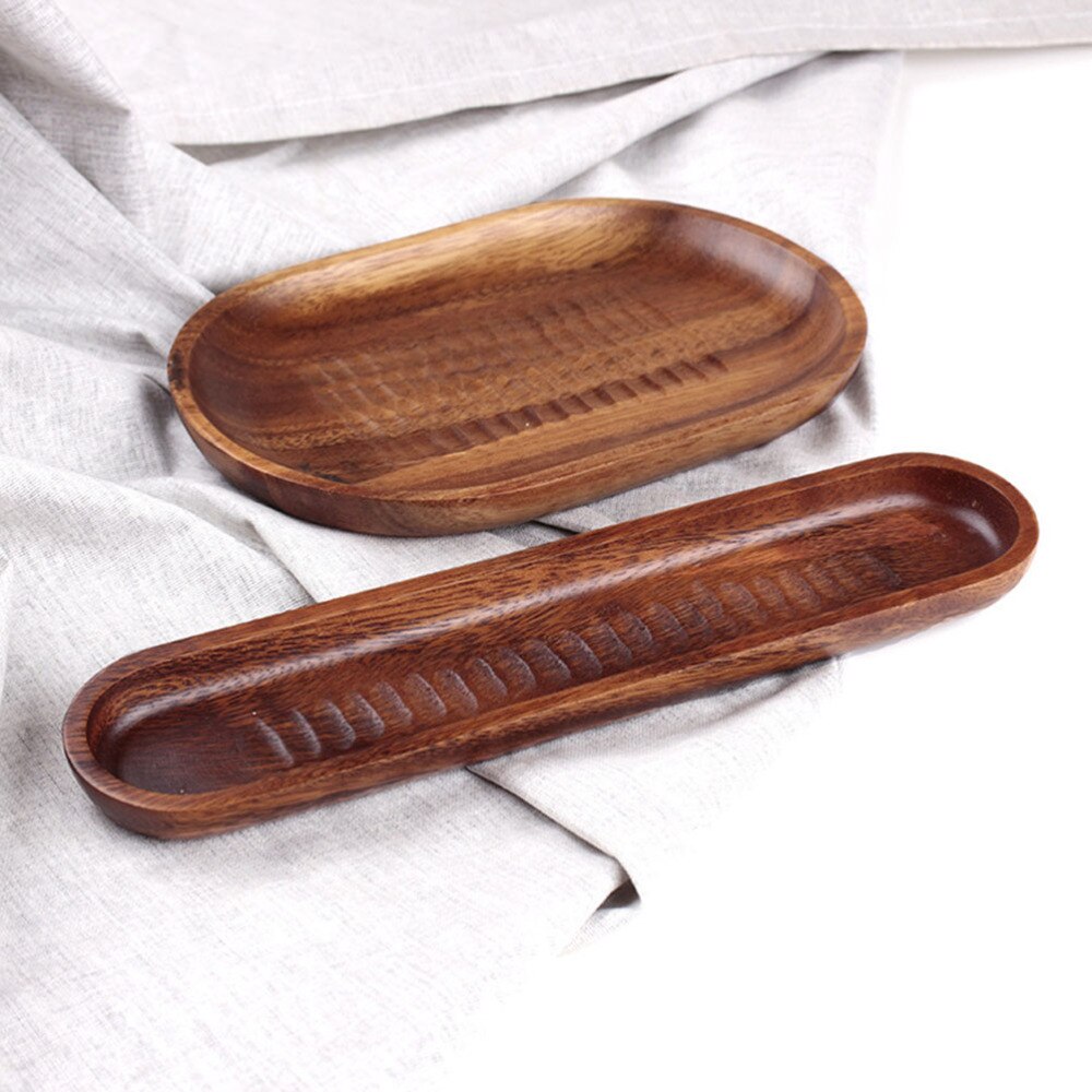 Træ japansk stil fad mad sushi serverer mini plade dessert lille bakke snack underkop til hjem hotel