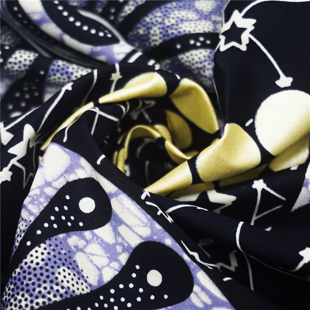 gold Wax golden wax Ankara African block wax prints fabric pure cotton 6 yards