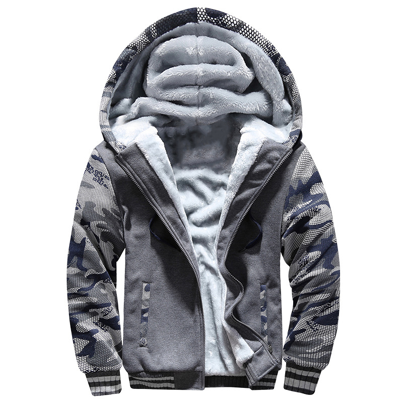 Manteau doublé Sherpa pour hommes, sweat à capuche zippé à manches longues, sweat-shirt épais, vestes en peluche Smile, vêtements d'extérieur chauds, tenues en Y, hiver: S / Ivoire