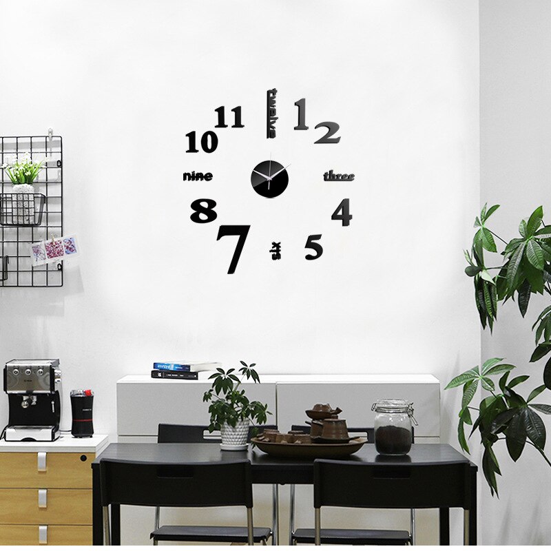 3D horloge murale miroir Stickers muraux salon Quartz montre décoration pour la maison bricolage horloges autocollant reloj de pared