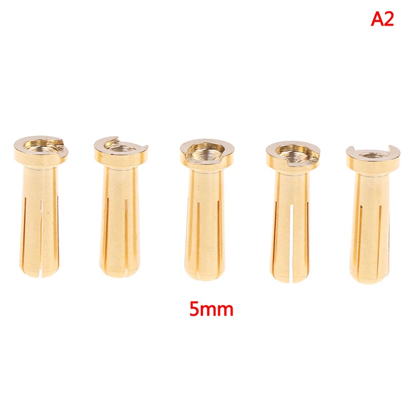 Bullet Banana Plug Connector Male Voor Rc Batterij Deel Vergulde 5 Stks/pak 4/5Mm: 5mm