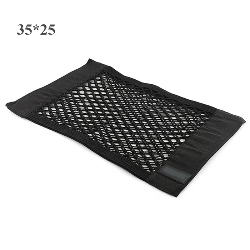 1pc netto i bagagerummet i bilens opbevaringsboks bagageholder bil klistermærker bagre stativer auto interiør lomme bil tilbehør: 35cm-25cm