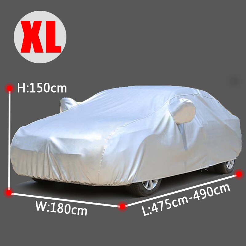 Las fundas para autos para el invierno a prueba de agua del parabrisas Protección completa de la cubierta de nieve Bache Voiture Funda Térmica Coche Auto Accesorios para el coche: XL