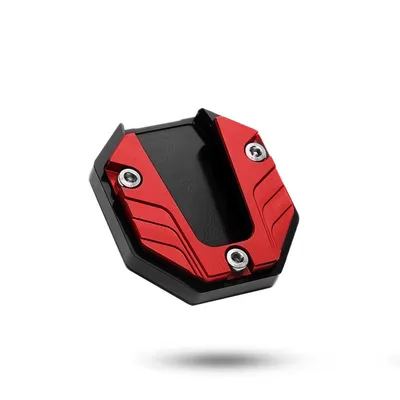 Universele Scooter Motorfiets Kickstand Extender Voet Zijstandaard Verlengstuk Steunplaat Anti-Slip Vergrote Basis: Rood