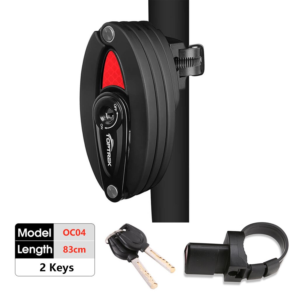 Toptrek Bicycle Lock Foldable Bike Lock MTB Road Fold Lock High Security Anti-Theft Scooter Electric E-Bike Bicycle Accessories: PURPLE