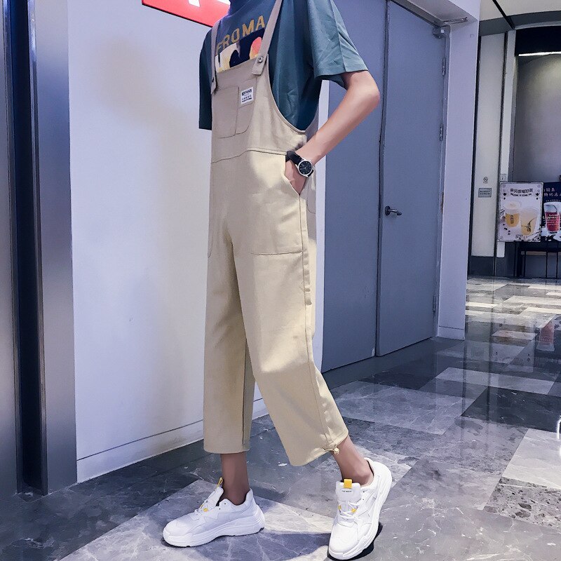 Idopy hommes salopette Style coréen Slim Fit Harajuku combinaisons pour homme jarretelle pantalon pour hommes