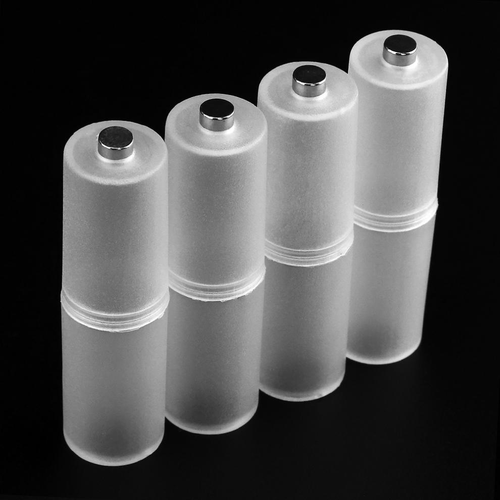 12Pcs Translucent AAA to AA Size Cell Battery Adaptor Holder Case Battery Switcher Converter