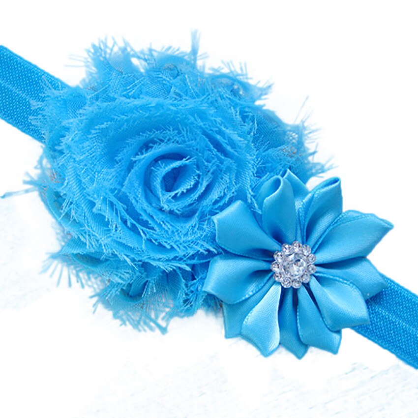 5 st härliga hårband baby pannband flickans pannband chiffong hår blomma objekt typ huvud rosett klämmor babytillbehör
