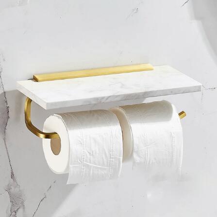 Lys luksus guldmarmor toiletpapirholder aluminium toiletpapirholder toiletpapirholder mobiltelefonholder toiletpapir