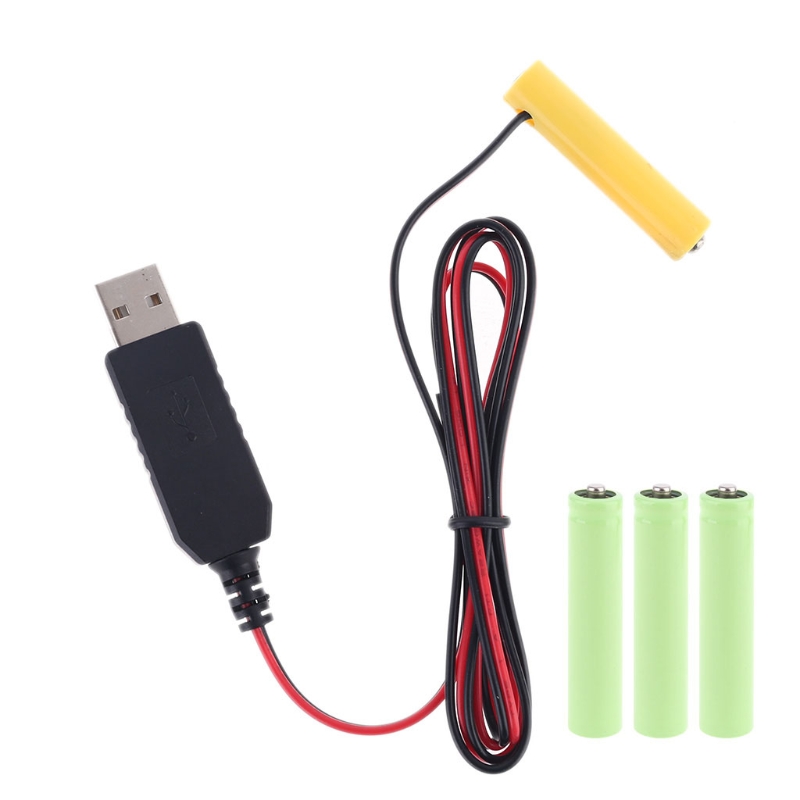 LR03 AAA Battery Eliminator USB Power Supply Cable Replace 1 to 4pcs AAA 1.5V Battery for Electric Toy Flashlight Clock: FIOLETOWY