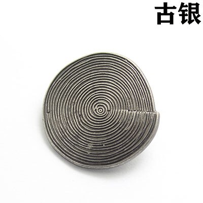 10 stk 18/23/25mm spiral retro metal knapper håndsyet afslappet vindjakke knap antik bronze gammel sølv formede knapper: Antik sølv / 18mm