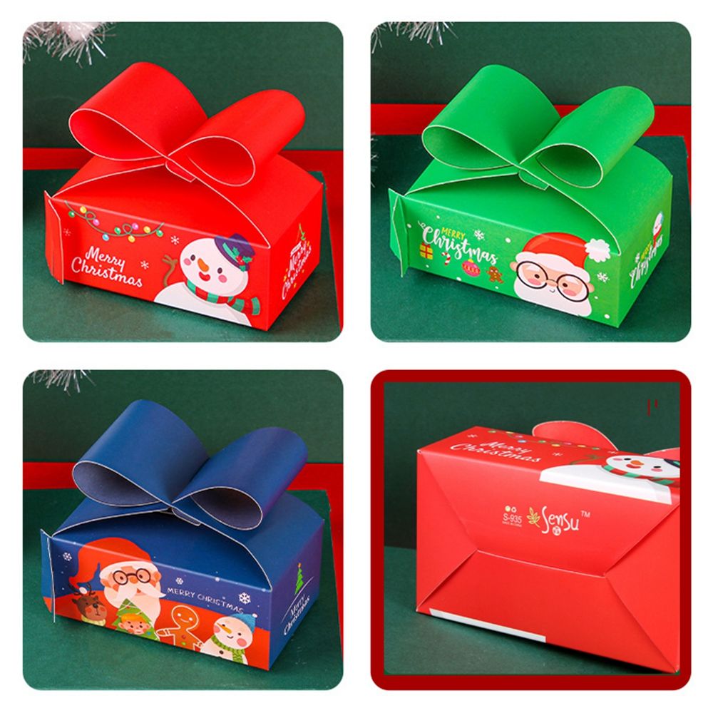 1 Pcs Christmas Papieren Zak Voor Snoep Cookie Biscuit Chocolade Verpakking Doos Met Venster Gebak Levert