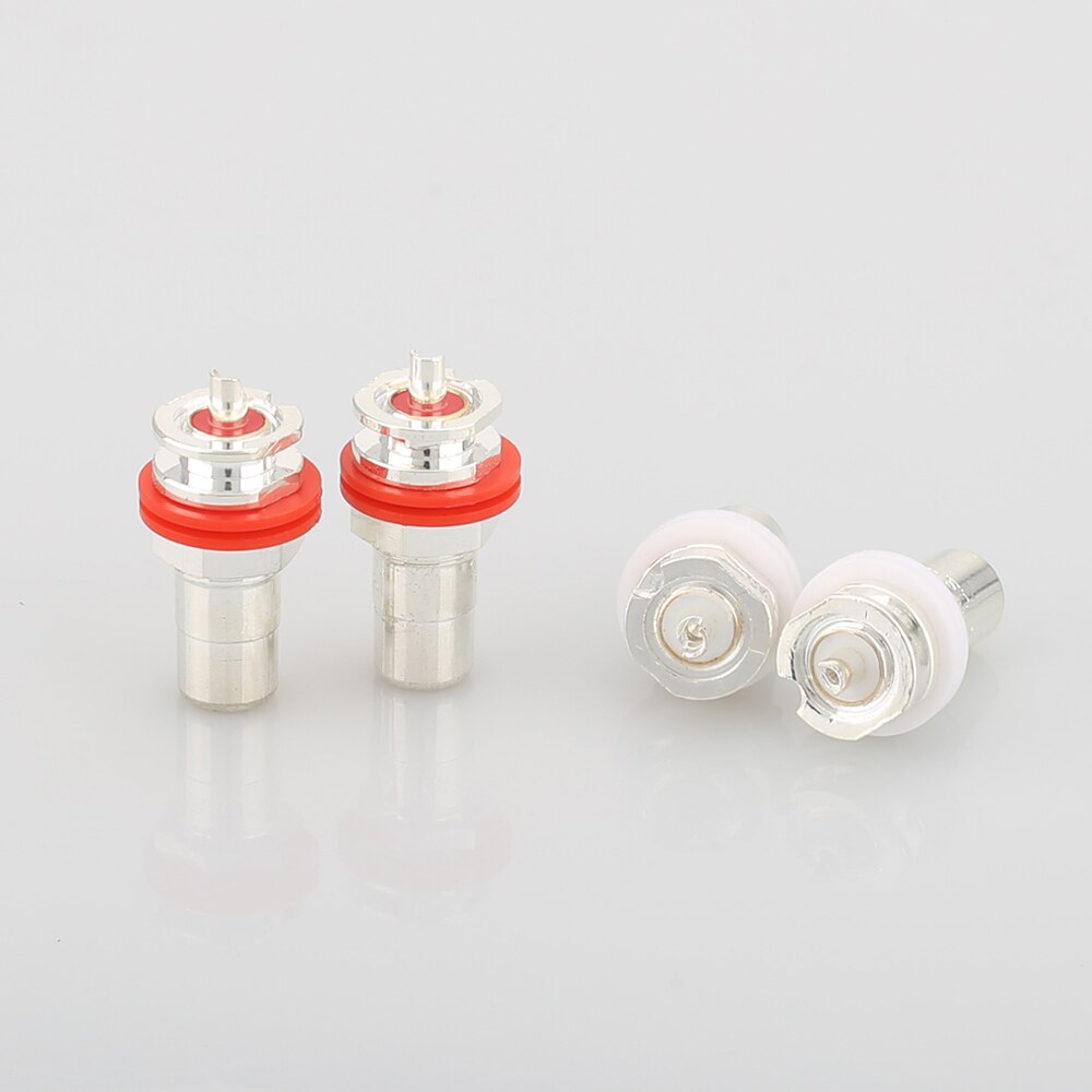 8 stück versilberte rca-phono-chassis-einbaubuchsenadapter