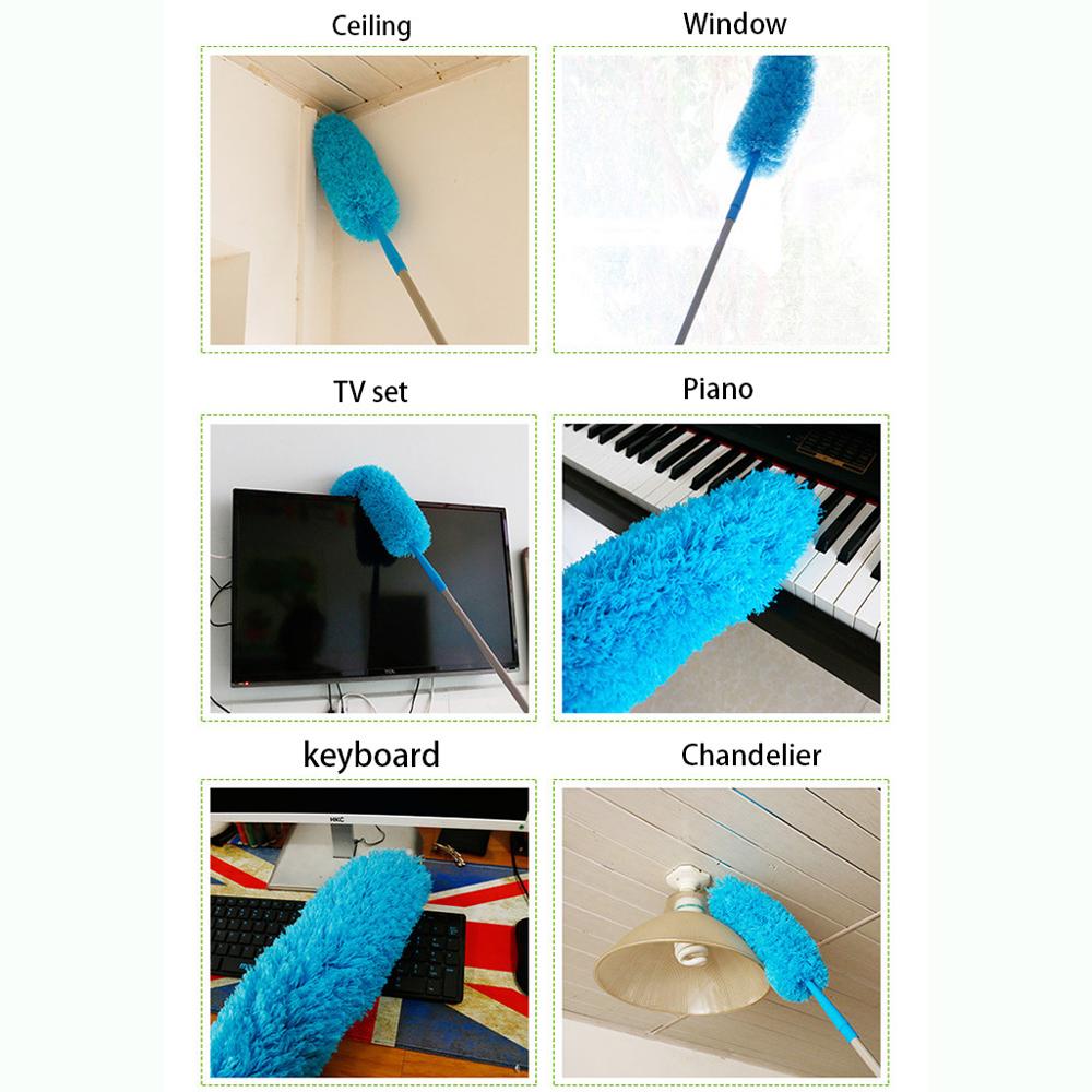 Household removable extension duster Washable Telescopic Dust Collector Microfiber Cleaning Brush cleaner removal