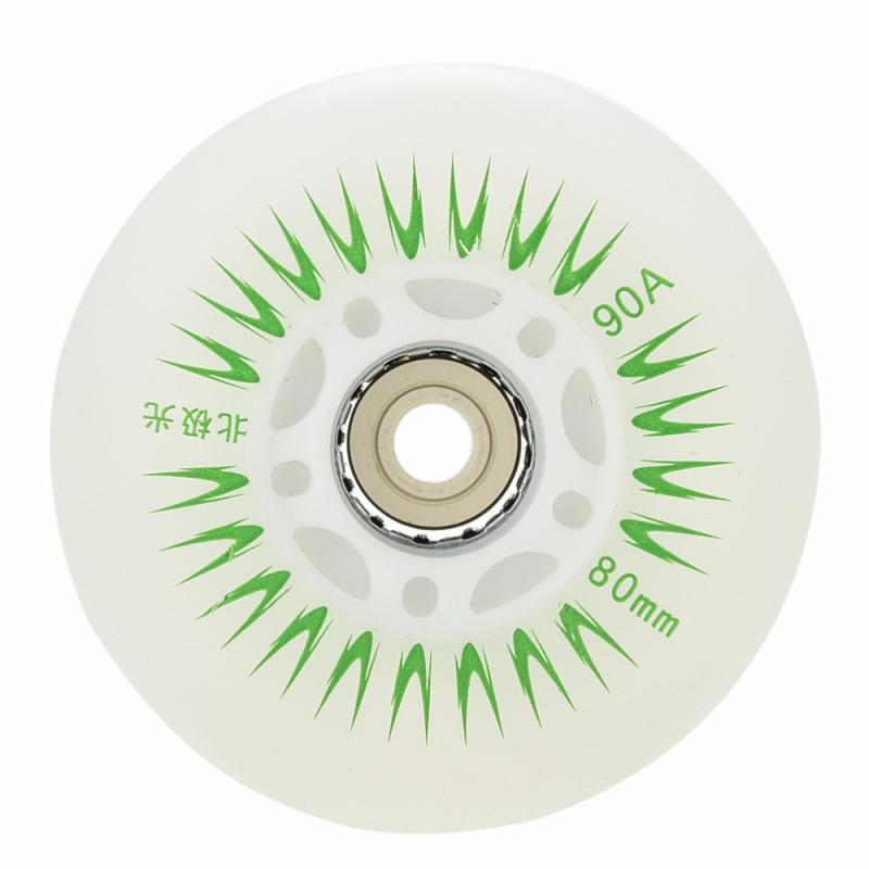 Skating Flash Roller Wheels LED Sliding Skate Wheels 80mm Inline Skating Flashing Wheel Rollerblade Skateboard Roller: Green