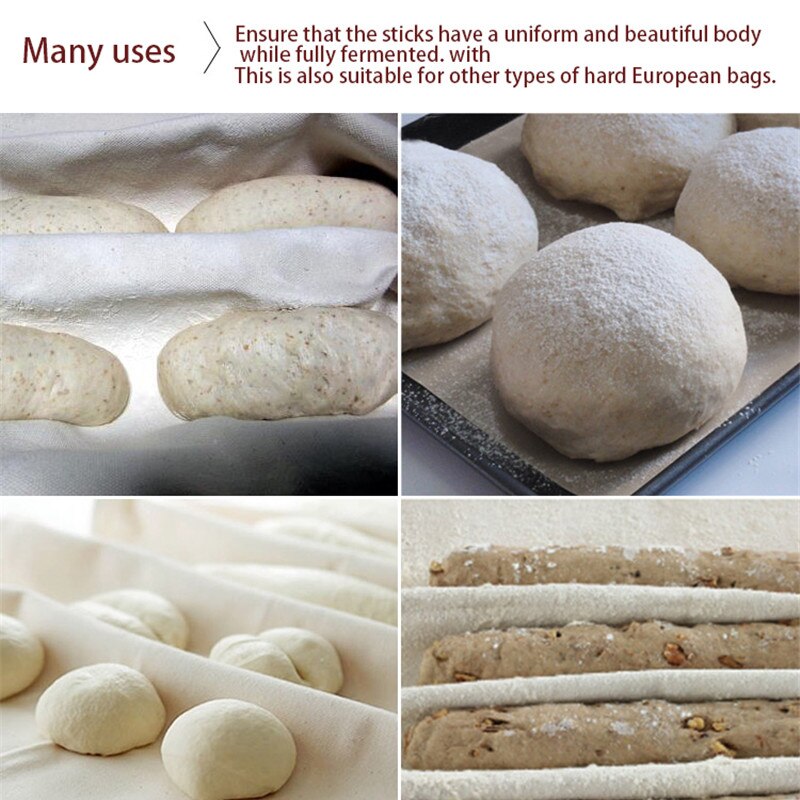Tela de lino fermentada gruesa para hornear masa sartenes, estera de tela para repostería, estera de fermentación de Baguette