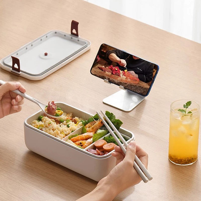 220V Electric Lunch Box Portable Water-free Lunch Heating Box Constant Temperature Heating Food Warmer Ceramic Liner For Office