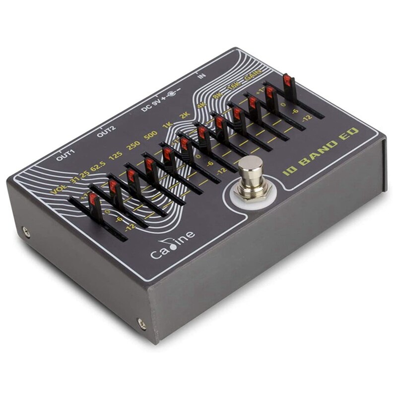 Caline cp -81 10 bånd eq guitar effektpedal sand bypass med lydstyrke/forstærkning