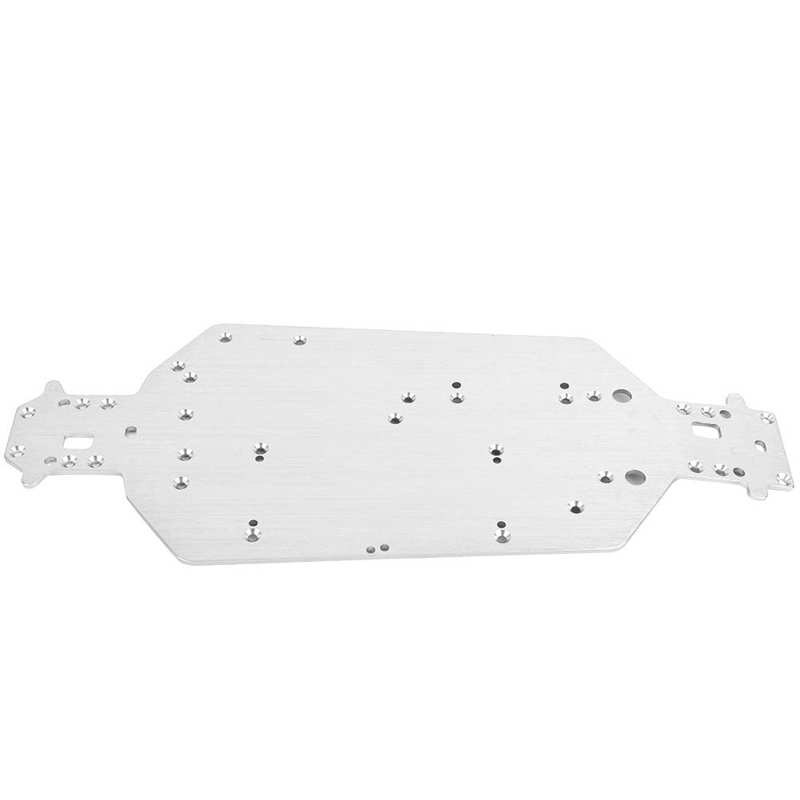 Aluminum Alloy Chassis Upgrade Parts Fit for HSP 94107 94111 94110 94124 RC Car: Silver